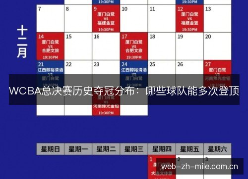 WCBA总决赛历史夺冠分布:哪些球队能多次登顶 WCBA总决赛历史夺冠分布:哪些球队能多次登顶
